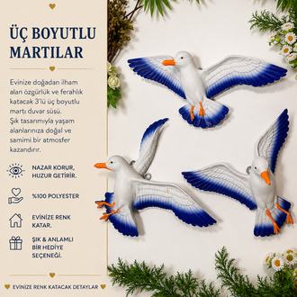 Üç Boyutlu Martı Duvar Süsü
