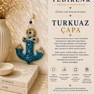 Yedirenk | Turkuaz Çapa Duvar Süsü