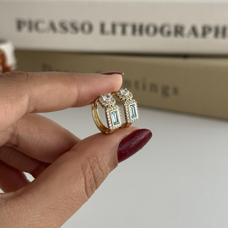 14k xuping seri swarovski taş küpe 