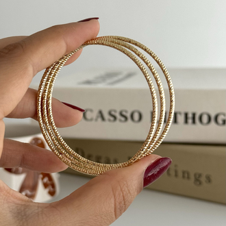 14k xuping seri 3lü Ajda bilezik 55 mm iç çap