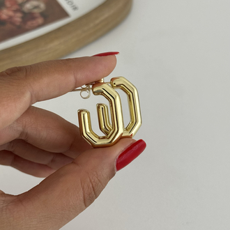 14k Xuping seri asimetrik küpe 