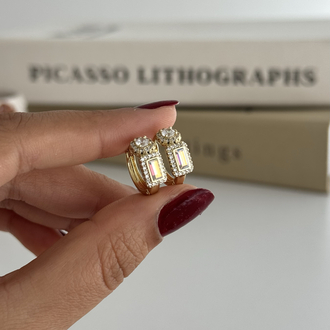 14k xuping seri swarovski taş küpe 