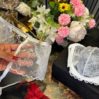 Beyaz Jartiyer Set