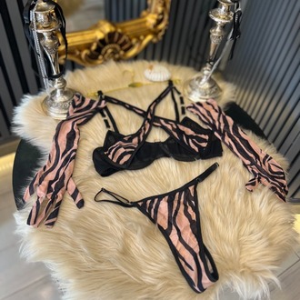 İthal Leopar Jartiyer Set