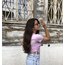 Lila Büzgülü Crop