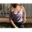 Lila Askılı Saten Bluz