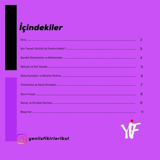 Gözlük İpi Üretimi İş Fikri Uygulama Rehberi