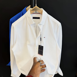 TOMMY - BEYAZ - %100 HAM KETEN GÖMLEK 