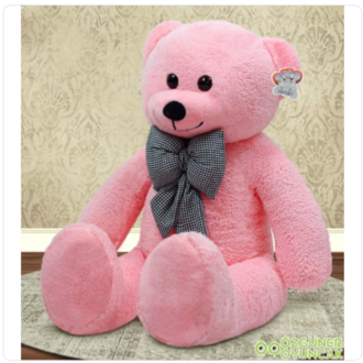 100 CM PEMBE PAPYONLU DEV PELUŞ AYICIK