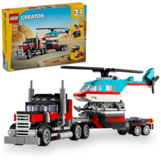 LEGO Creator 3’ü 1 Arada Helikopterli Açık Kasa Kamyon 31146