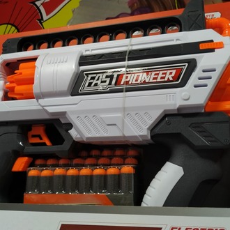 NERF OTOMATİK SÜNGER ATAN TABANCA PİLLİ SERİ ATIŞ 25 MERMİ