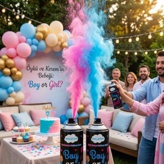 CİNSİYET PARTİSİ İÇİN PEMBE MAVİ SPREY