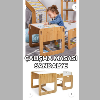 AHŞAP UZUN ÖMÜRLÜ ÇALIŞMA MASA+SANDALYE