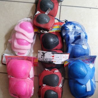 Çocuk Koruyucu Set Dizlik Dirseklik Bileklik 6 Parça Paten Scooter Bisiklet Kaykay