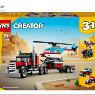 LEGO Creator 3’ü 1 Arada Helikopterli Açık Kasa Kamyon 31146