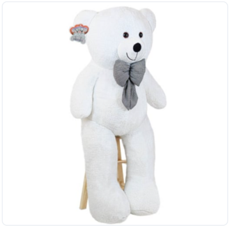 120 CM BEYAZ PAPYONLU DEV PELUŞ AYICIK
