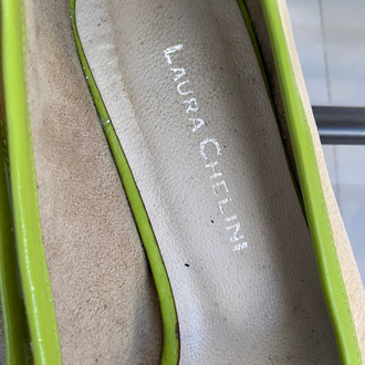 laura chelini suede kitten heels