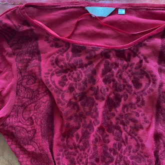 jacqueline riu meshy mushy blouse