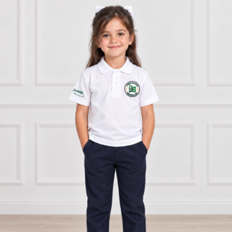 Yeşil Bahçe Anaokulu Logolu Beyaz Polo Yaka Tişört - 2'li Paket