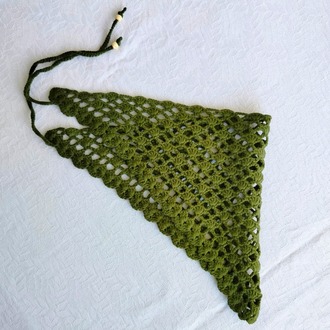 Yeşil İstiridye Örme Bandana