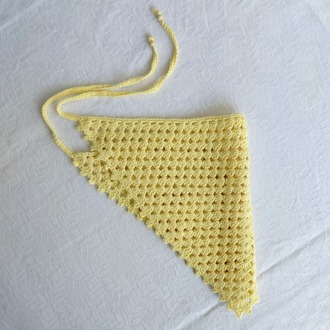 Sarı Kesme Şeker Örme Bandana