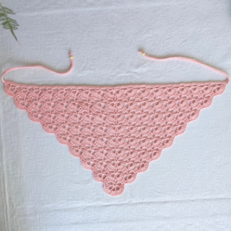 Pembe Yelpaze Örme Bandana