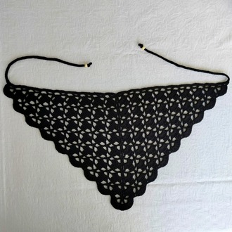 Siyah Yelpaze Örme Bandana