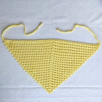 Sarı Kesme Şeker Örme Bandana