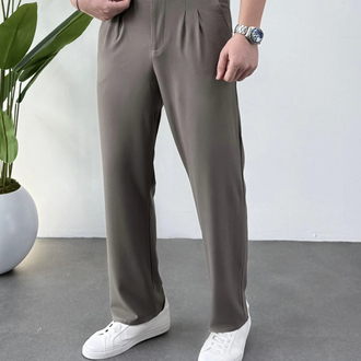 Vizon Renk Baggy Kumaş Pantolon