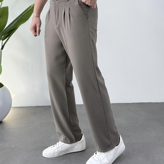 Vizon Renk Baggy Kumaş Pantolon