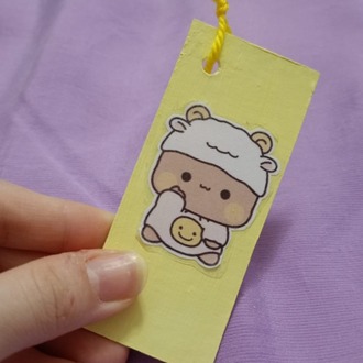 Ayıcıklı pastel Sarı kitap ayracı