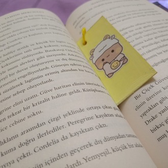 Ayıcıklı pastel Sarı kitap ayracı