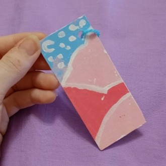 Pembe Bulutlu Kitap Ayracı