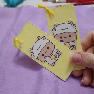 Ayıcıklı pastel Sarı kitap ayracı