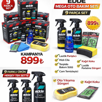 EDDE Mega Oto Bakım Seti – 9 Parça Full Set ✨