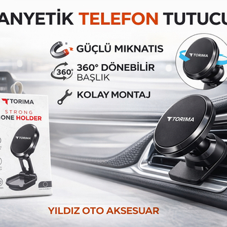 Torima Manyetik Araç Telefon Tutucu – Güçlü Mıknatıslı 360° Dönebilen Telefon Tutucu