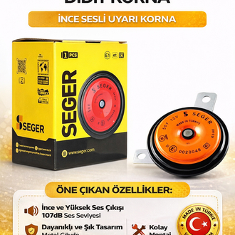 Seger Didit İnce Ses Korna 12V Tekli Disk Korna