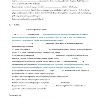 Edebi Akımlar Boşluk Doldurma