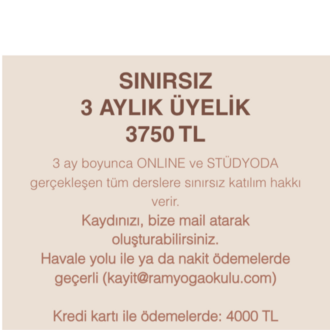 3 Aylık Üyelik
