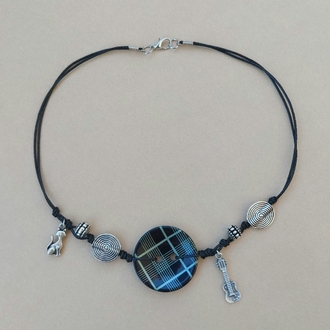 Plaid Print Kolye