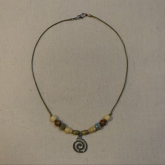 Spiral Boncuklu İp Kolye