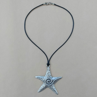 Gümüş Yıldız Spiral Kolye