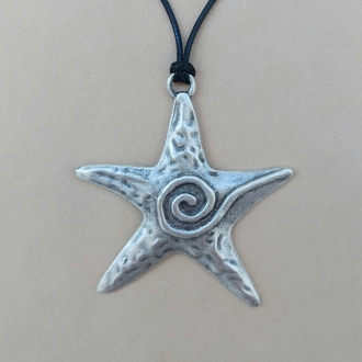 Gümüş Yıldız Spiral Kolye