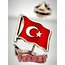 10 Adet Türk Bayrağı Gümüş Yaka Rozeti 3D(3 Boyutlu Dalgalı)