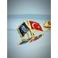 Türk Bayrağı & Atatürk Altın Kaplama Mineli Döküm Yaka Rozeti