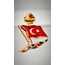 Türk Bayrağı Altın Kaplama Yaka Rozeti 3D(3 Boyutlu Dalgalı)
