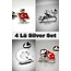 4 Lü Yaka Rozeti Silver Set