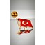 Türk Bayrağı Altın Kaplama Yaka Rozeti 3D(3 Boyutlu Dalgalı)
