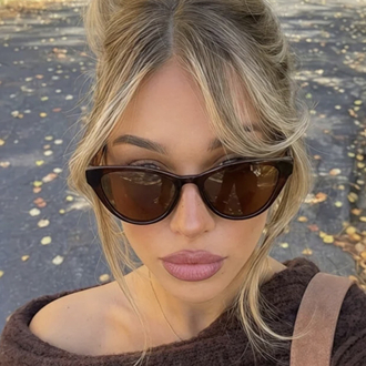 Kahverengi cat eye güneş gözlüğü