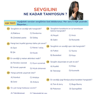 Kişiye özel fotoğraflı aşk testi